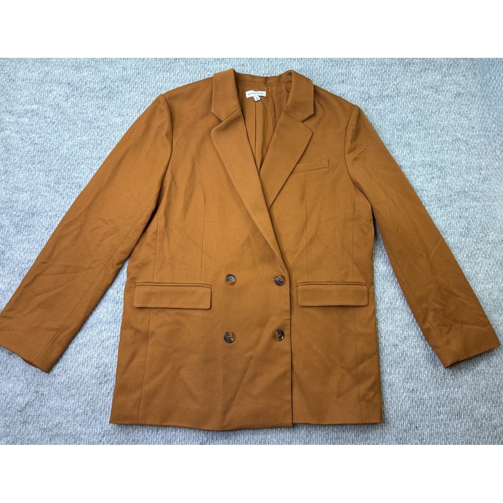 Gianni Bini Womens Blazer Size 8 Rust Brown Double Breasted Tailored Stretch